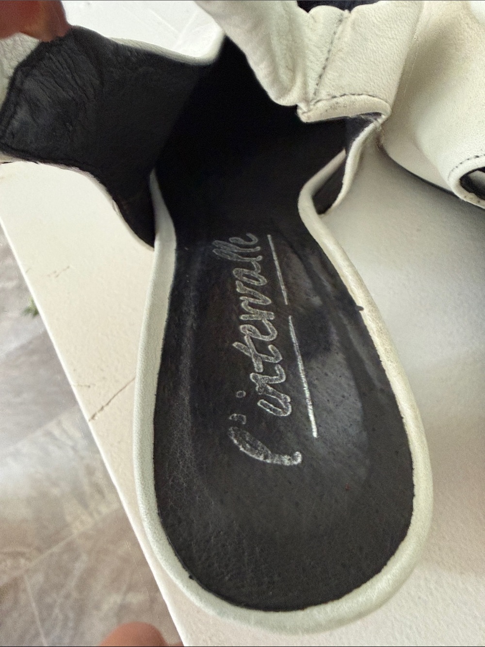 L'Intervalle White Leather Pointed Slingback wooden round heap size 36 (6)) - Picture 11 of 17